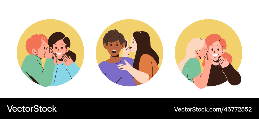 Cute little children discussing gossips round Cute little children discussing gossips round vector image