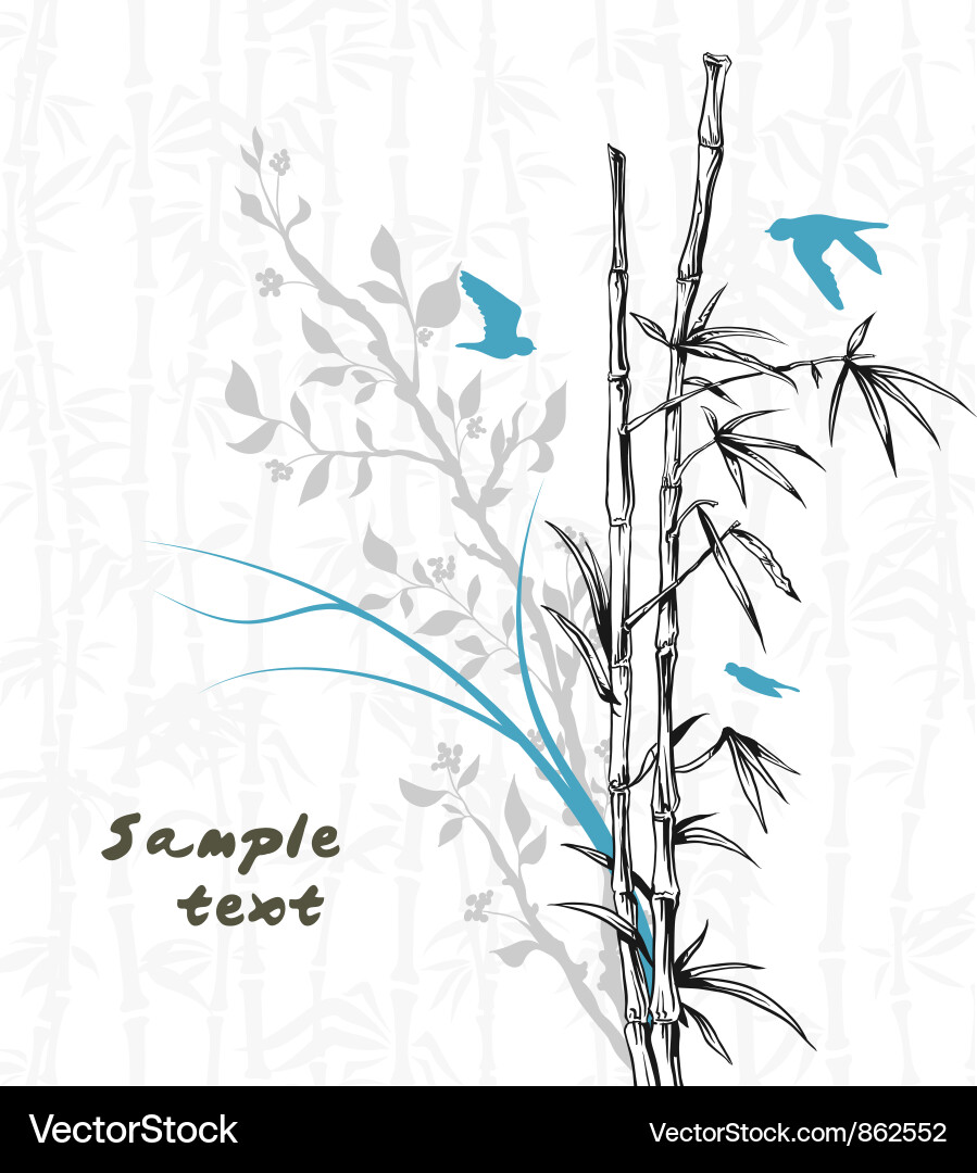 Floral Birds Decorative Elements Vector Image
