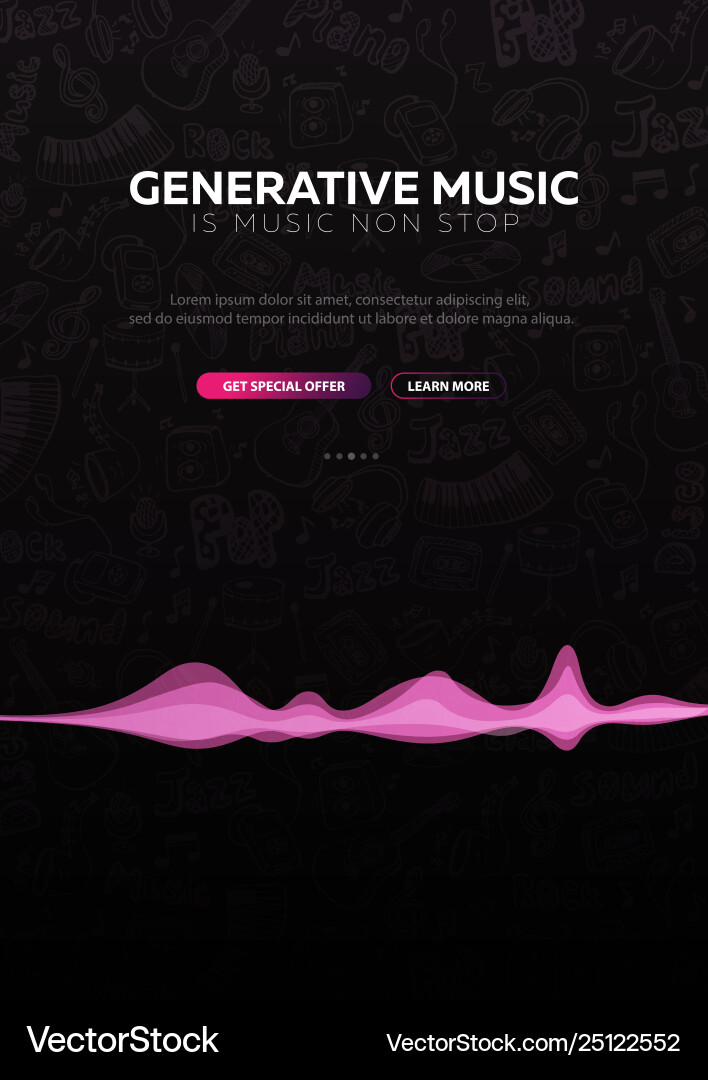 Generative music created ai Generative music created ai vector image