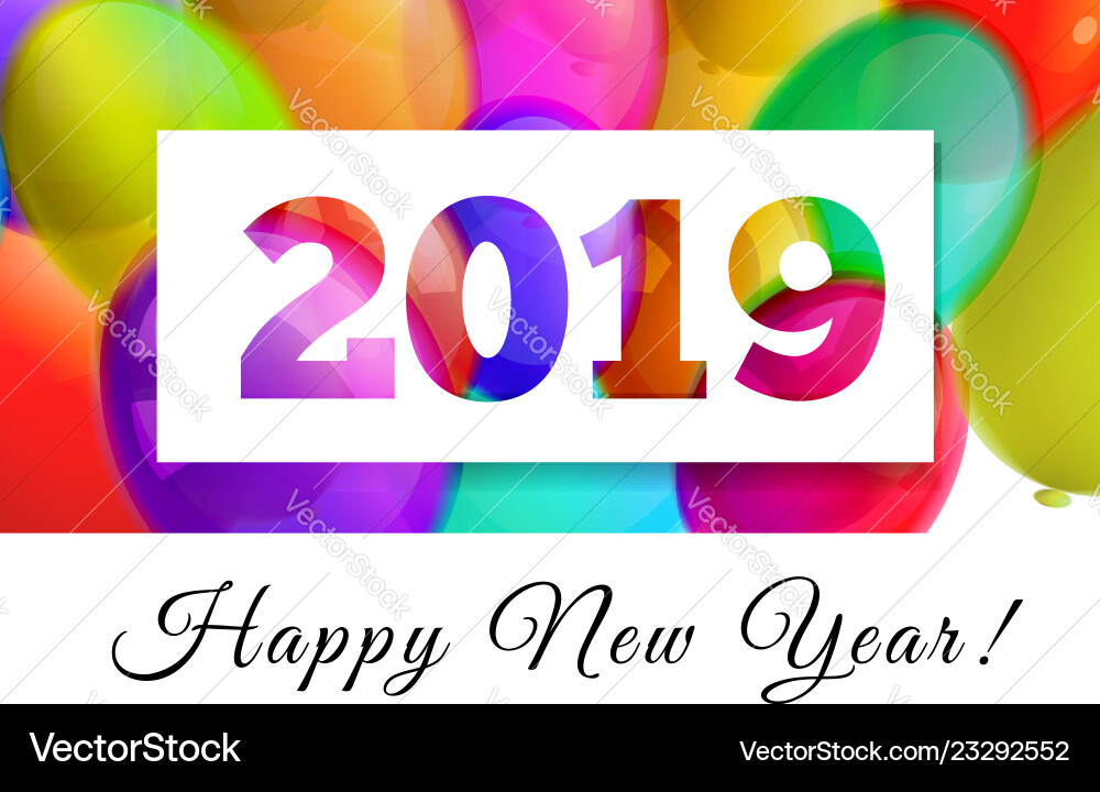Happy new year 2019 congratulation Happy new year 2019 congratulation vector image