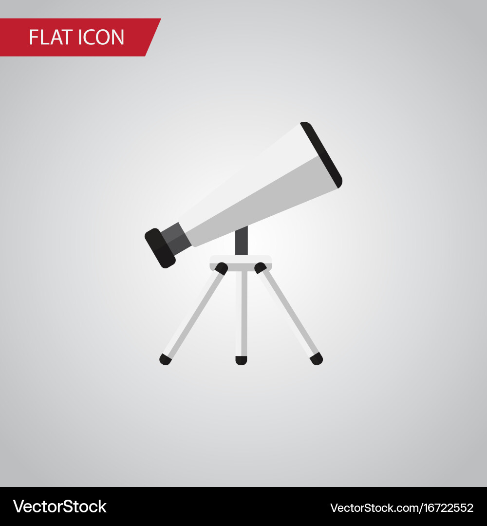 Isolated telescope flat icon scope element Vector Image