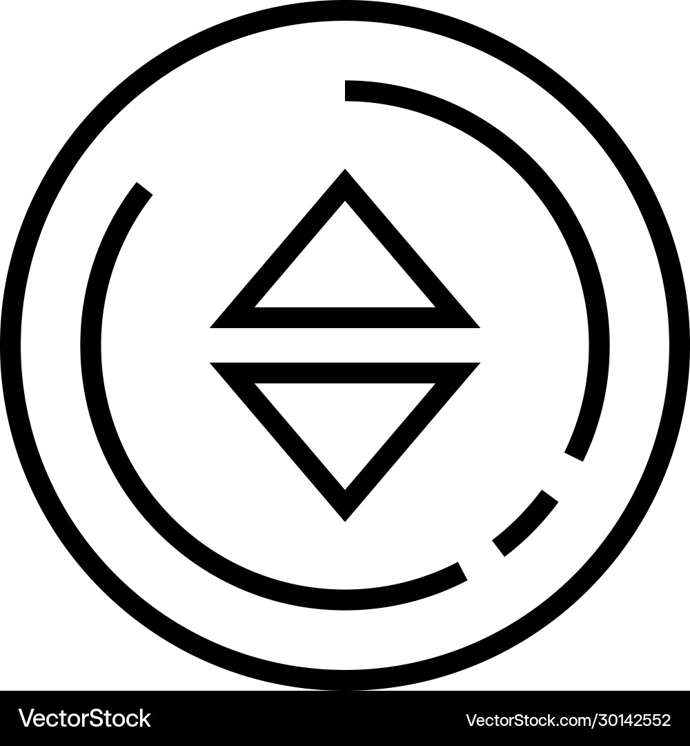 Line art sort icon isolated on transparent vector image