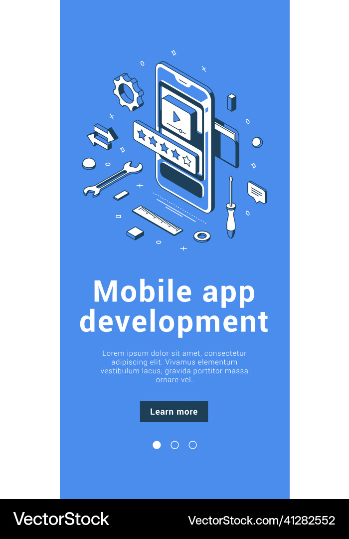 Mobile app development software user interface Mobile app development software user interface vector image