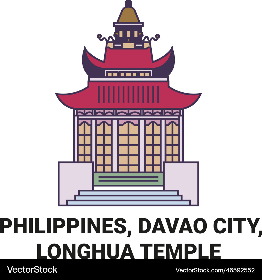 Philippines davao city longhua temple travel Philippines davao city longhua temple travel vector image