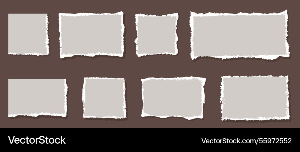 Rectangular and square scraps of paper torn sheet Rectangular and square scraps of paper torn sheet vector image