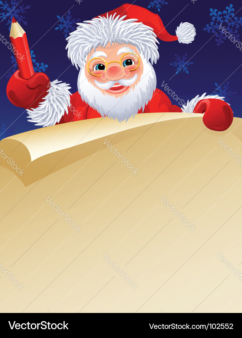 Santa Claus with Scroll vector image