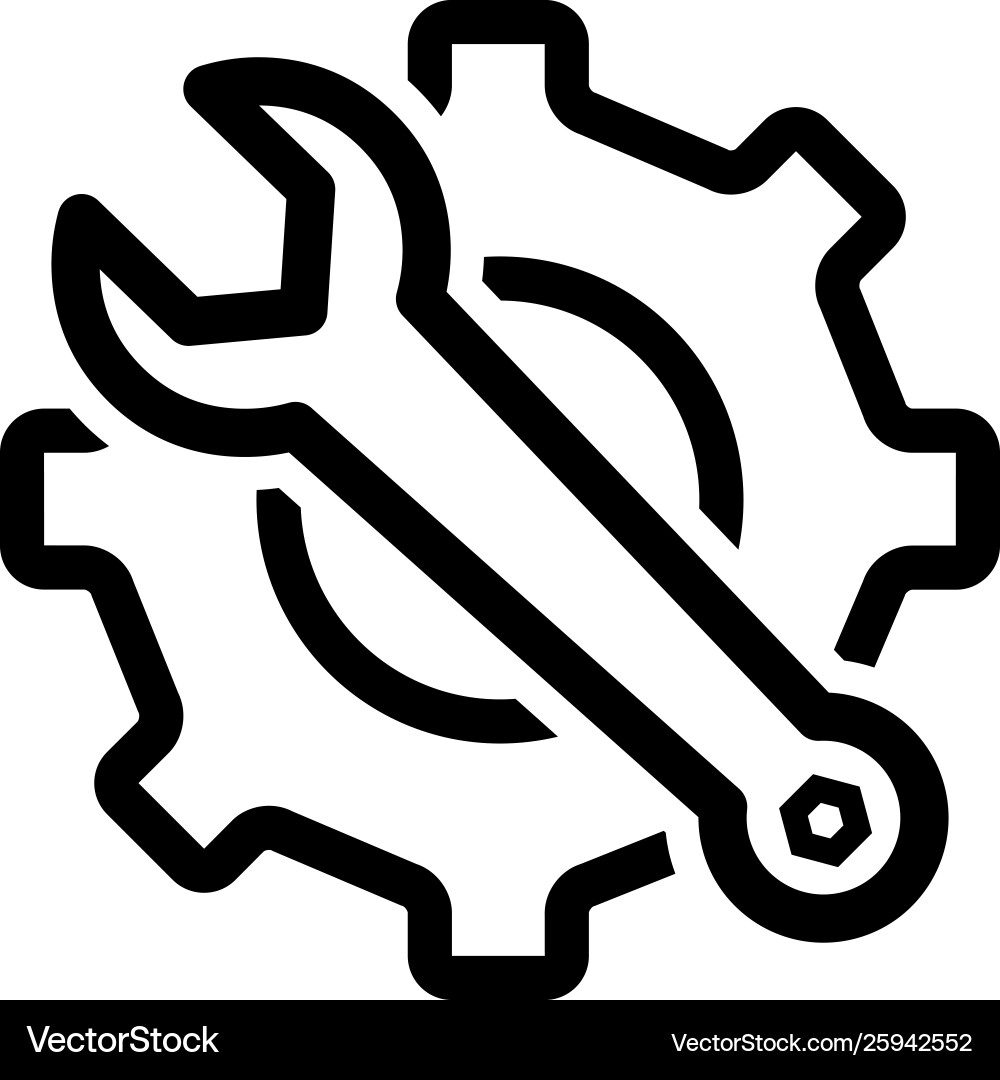 Service tools line icon in flat style for app ui Service tools line icon in flat style for app ui Vector Image