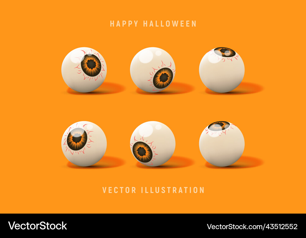 Set of 3d candy eyes for halloween decoration Set of 3d candy eyes for halloween decoration vector image