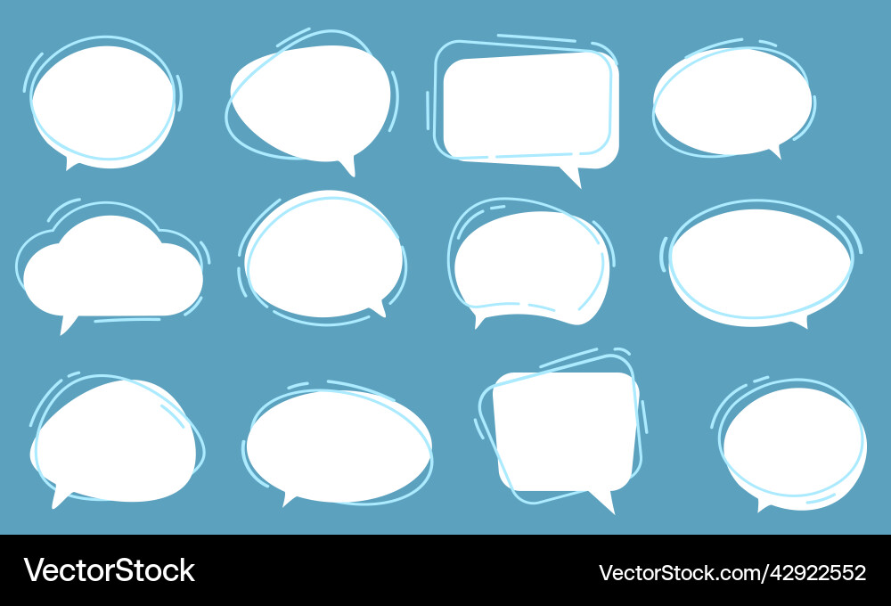 Set of speech bubbles dialog box icon Vector Image