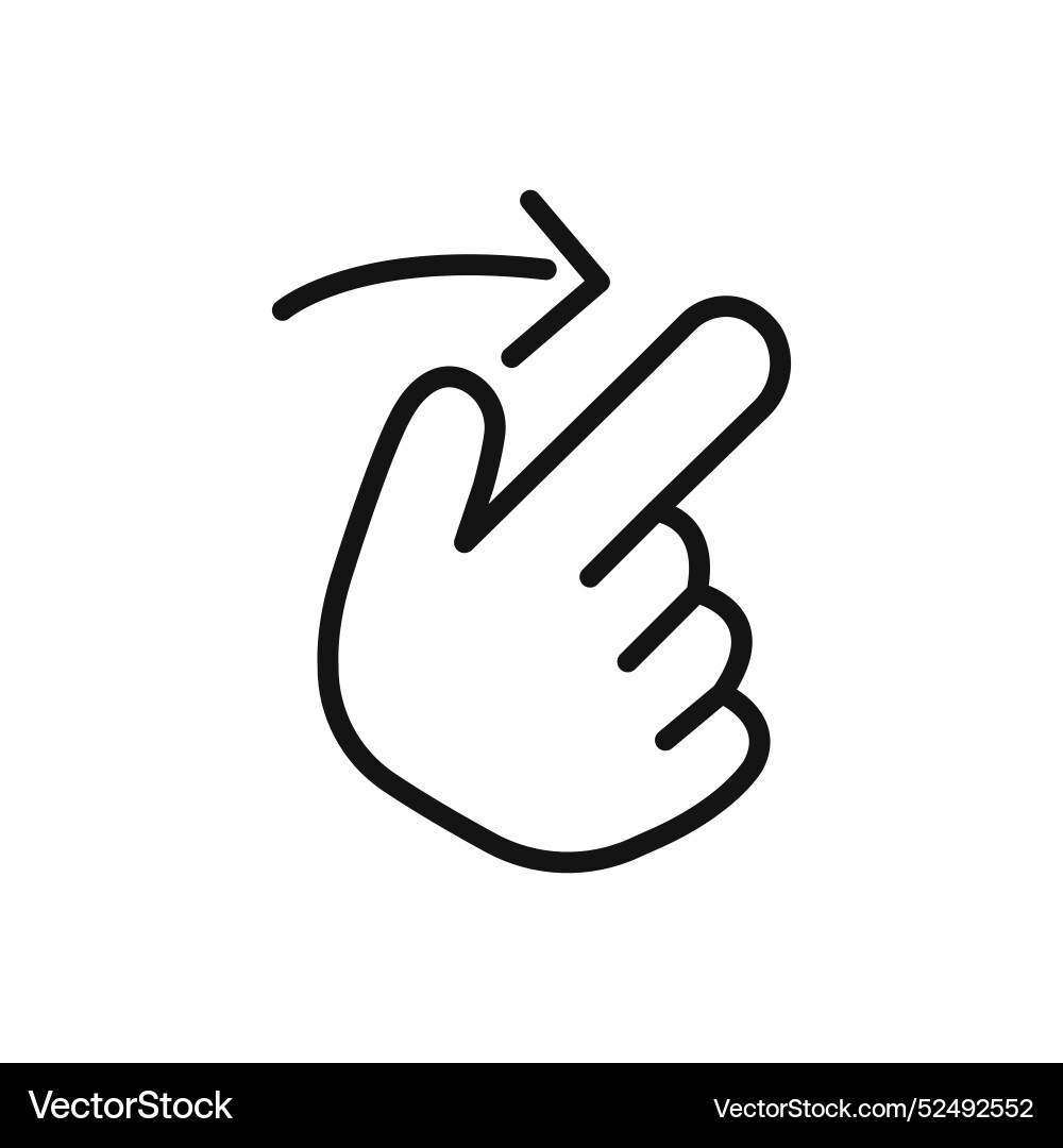 Swipe right icon linear graphics set vector image