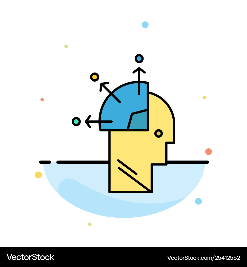 User man mind programming art abstract flat color User man mind programming art abstract flat color vector image