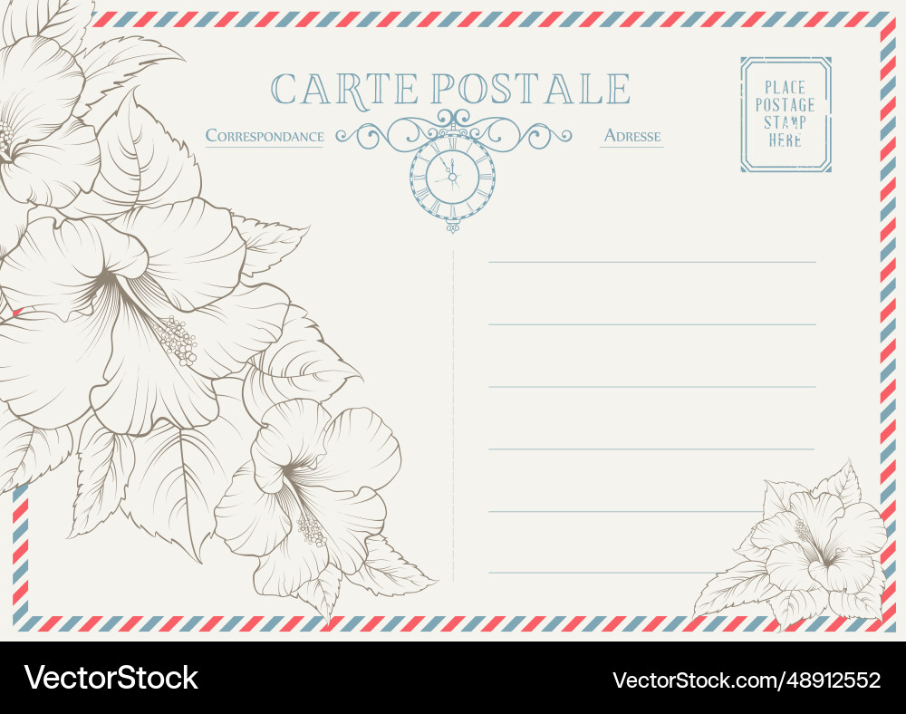 Vintage Postcard Background Vector Image