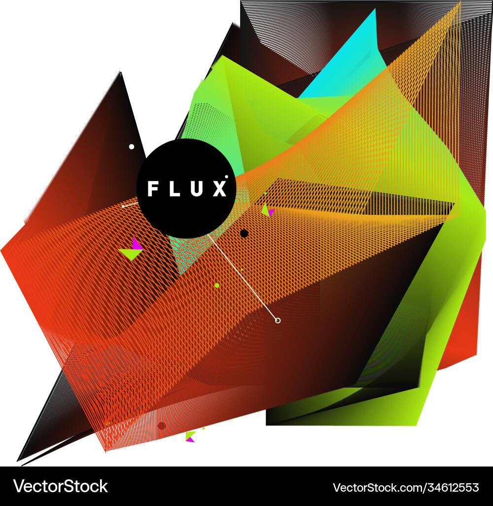 3d colorful wave background dynamic flux effect Vector Image