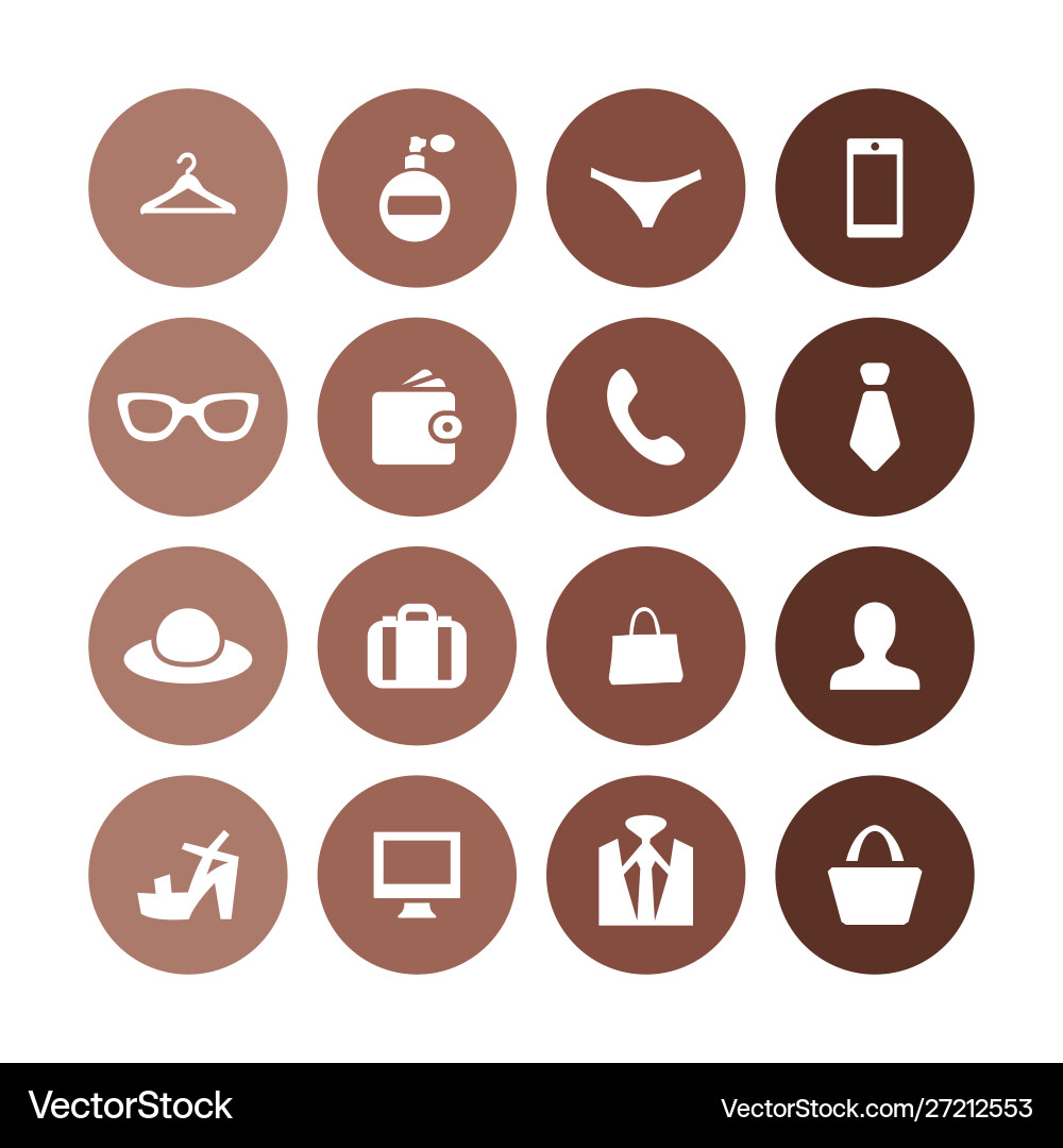 Accessories icons universal set for web and ui vector image