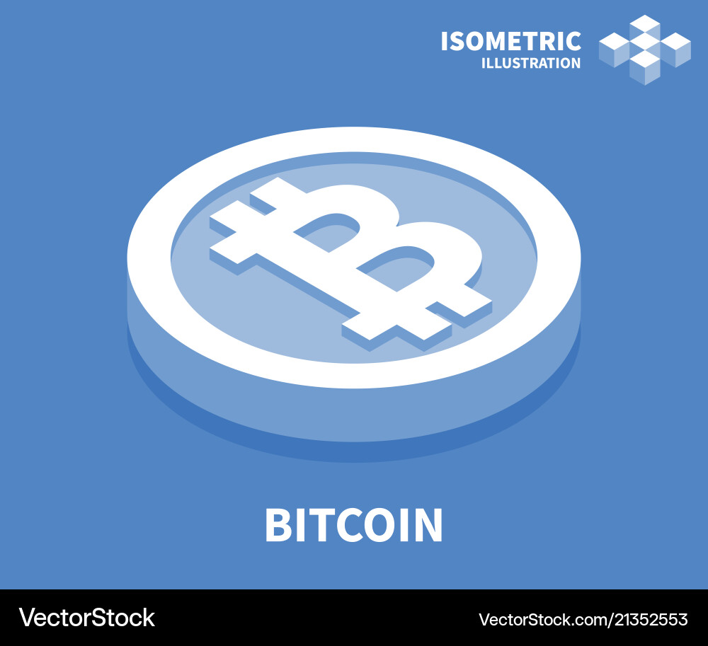 Bitcoin icon isometric template for web design Bitcoin icon isometric template for web design Vector Image
