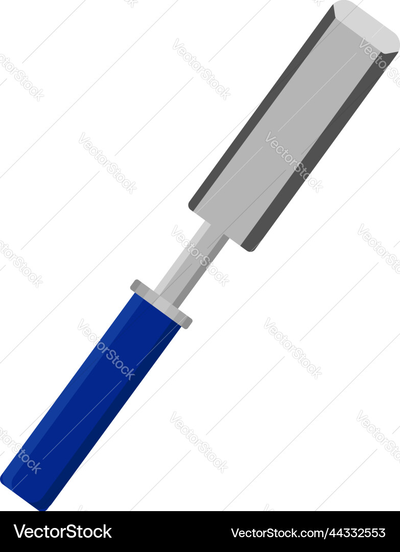 Blue chisel on a white background Vector Image