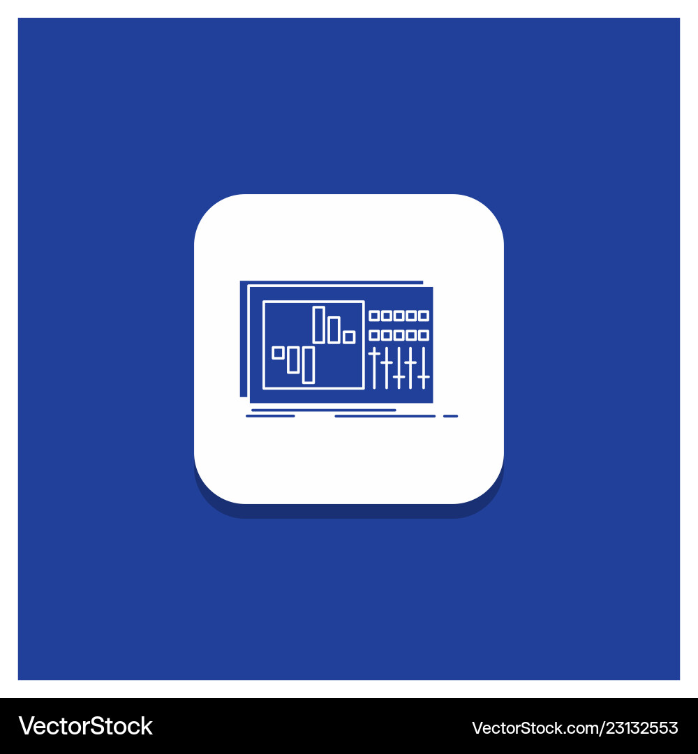 Blue round button for control equalizer Blue round button for control equalizer vector image