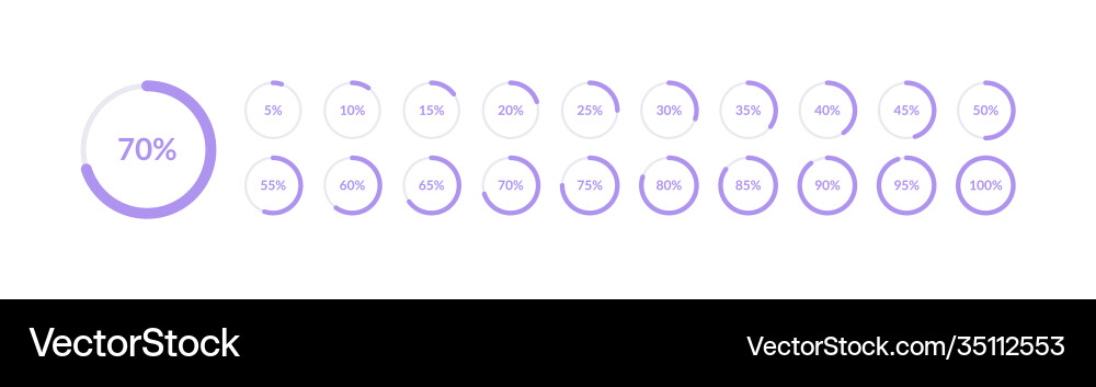 Circular Pie Chart Data Visualization Vector Image