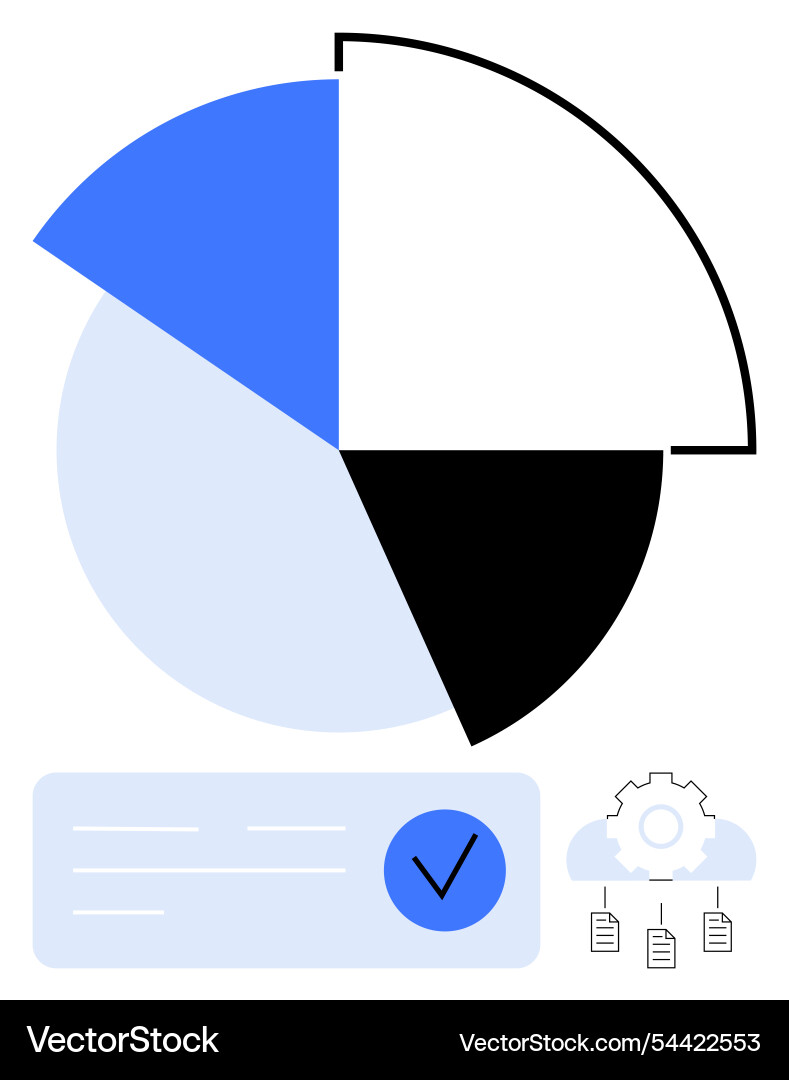 Colorful pie chart with key elements for data Colorful pie chart with key elements for data vector image