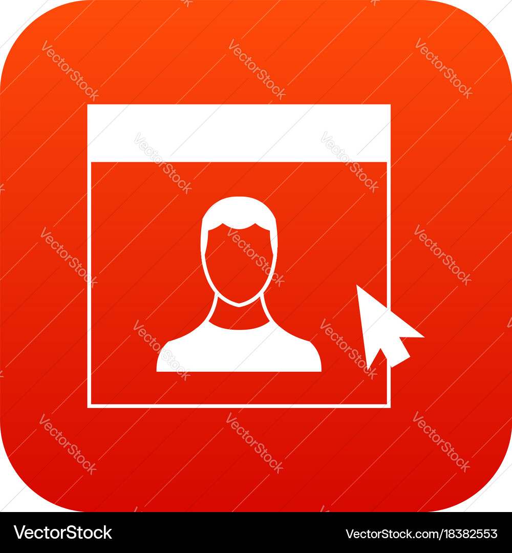 Cursor point man on monitor icon digital red vector image