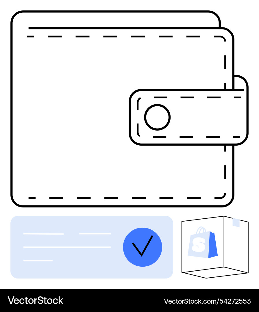 Digital wallet with secure payment features Digital wallet with secure payment features Vector Image