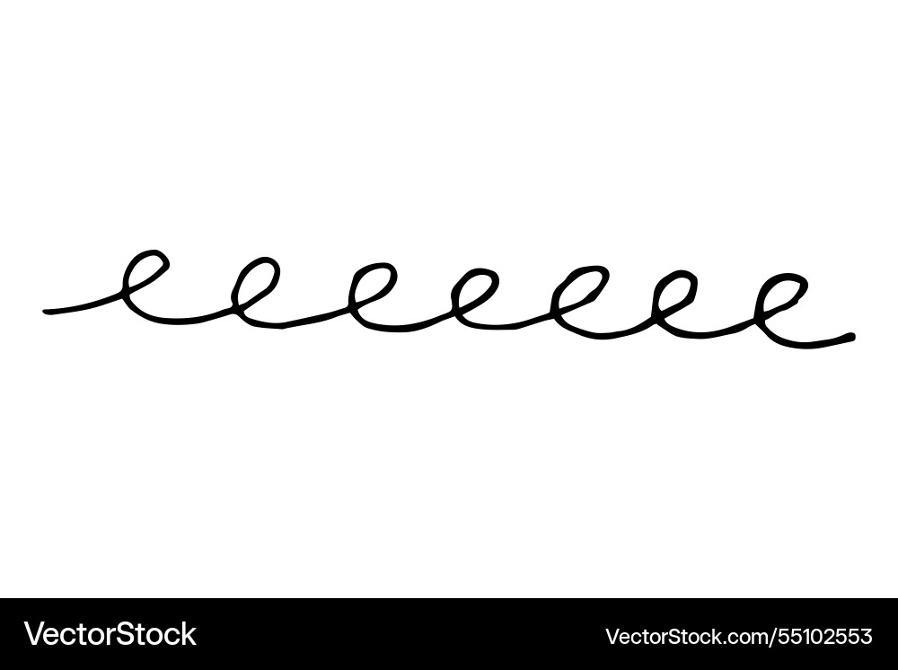 Doodle wave curl scroll brush stroke Doodle wave curl scroll brush stroke Vector Image