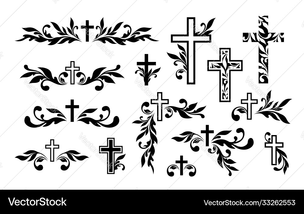 Funeral Memorial Decorations - Remembrance Vector Image