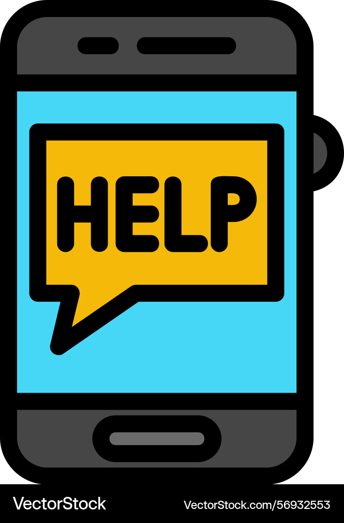 Help line filled style icon design vector image
