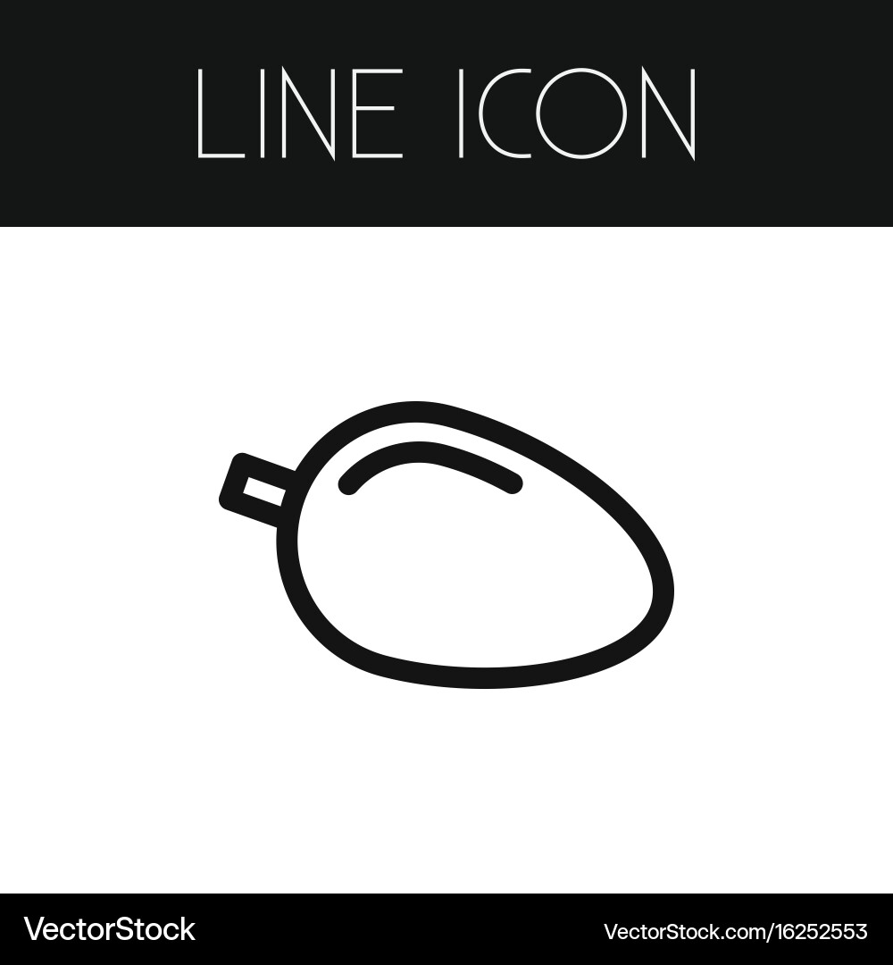 Isolated mango outline fleshy element can Vector Image