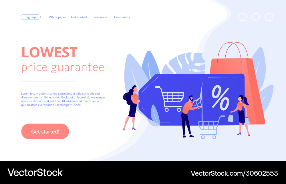 Markdown program concept landing page Markdown program concept landing page Vector Image