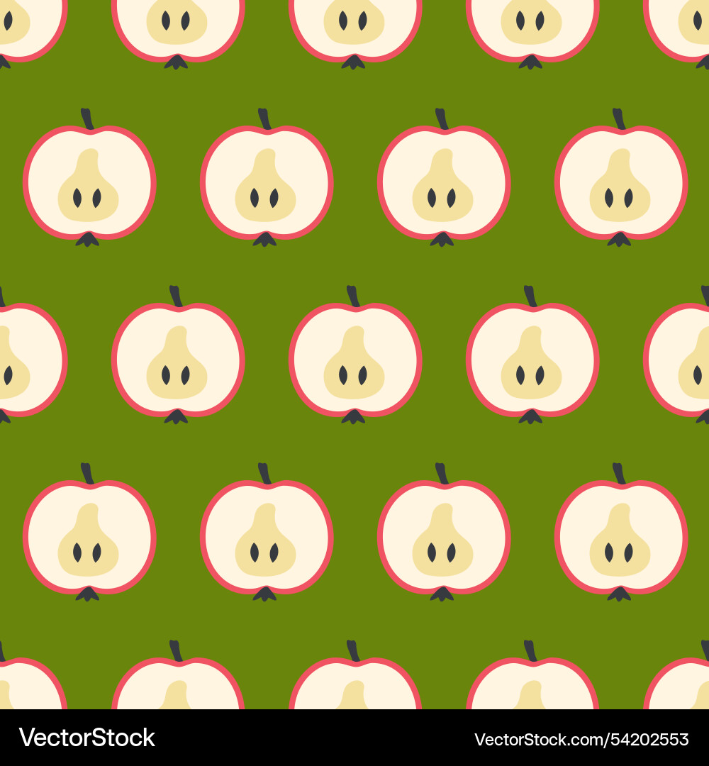 Minimalist style seamless pattern with apples Vector Image