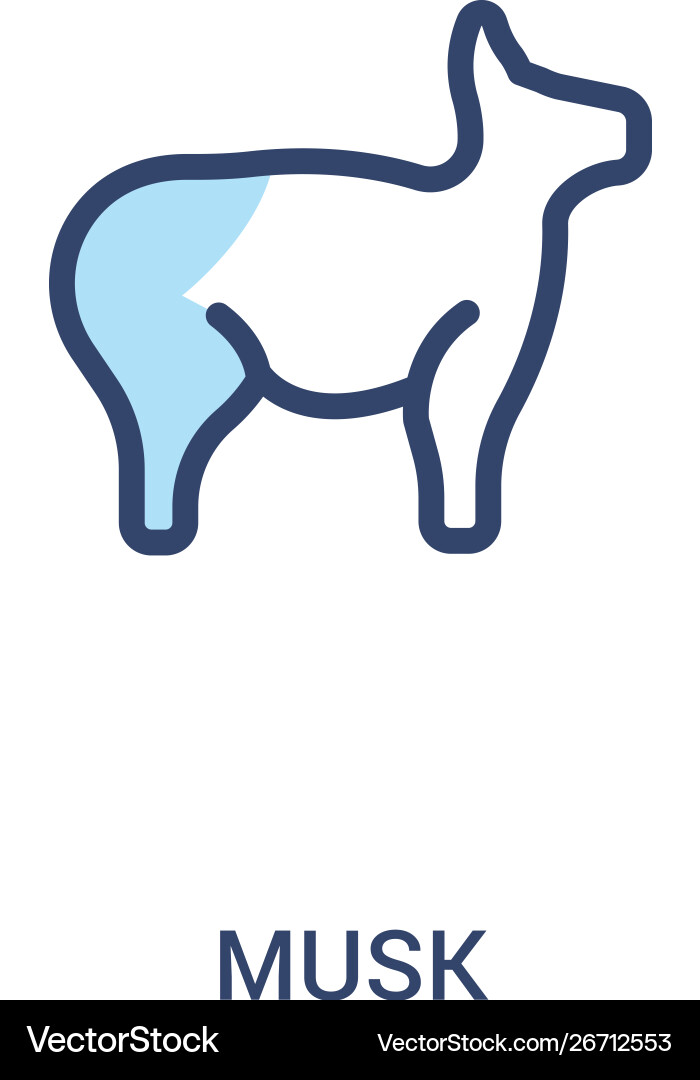 Musk concept 2 colored icon simple line element Musk concept 2 colored icon simple line element vector image