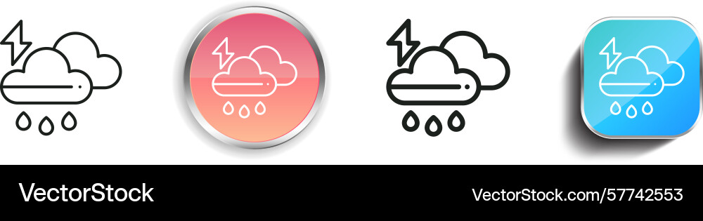 Rain icon thin linear regular and button style Rain icon thin linear regular and button style vector image