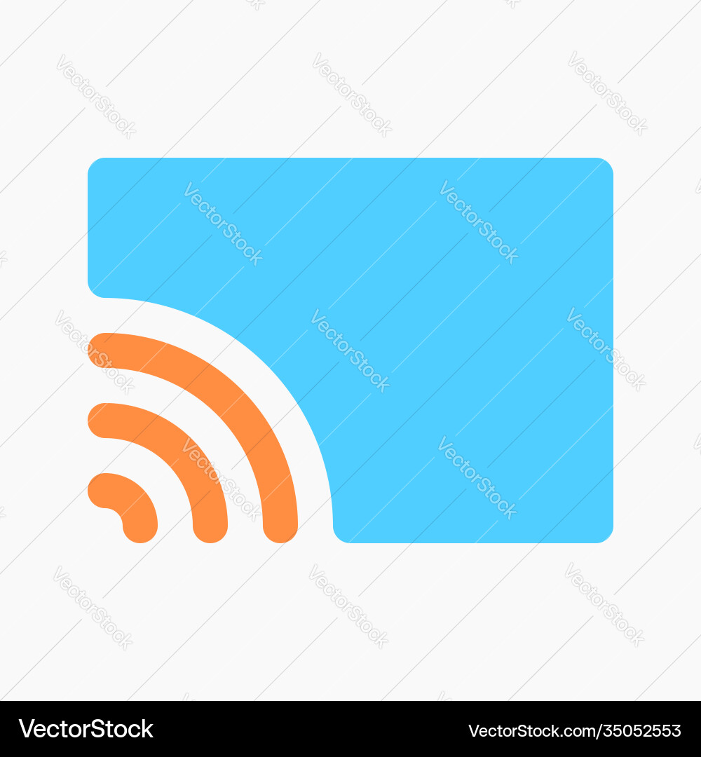 Rectangle with wireless signal Rectangle with wireless signal vector image
