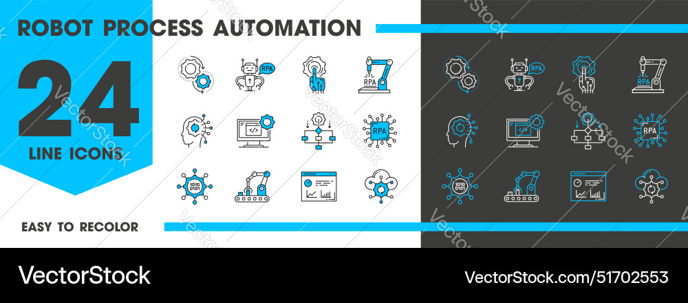 Robot Process Automation Icons vector image