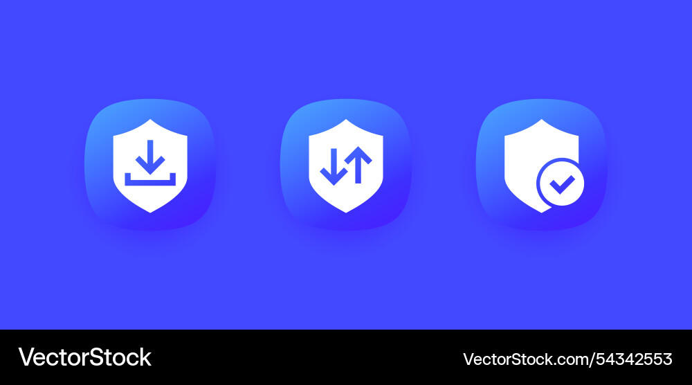 Secure download and upload icons for apps web vector image