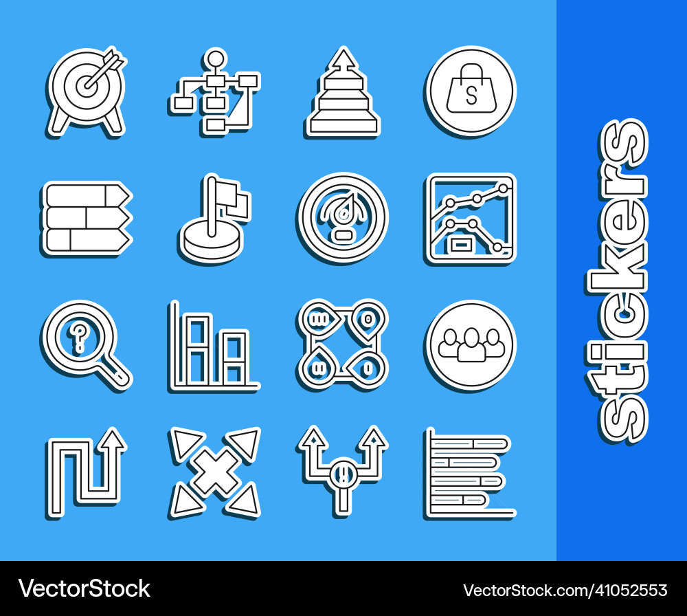 Set line pie chart infographic project team base Set line pie chart infographic project team base vector image