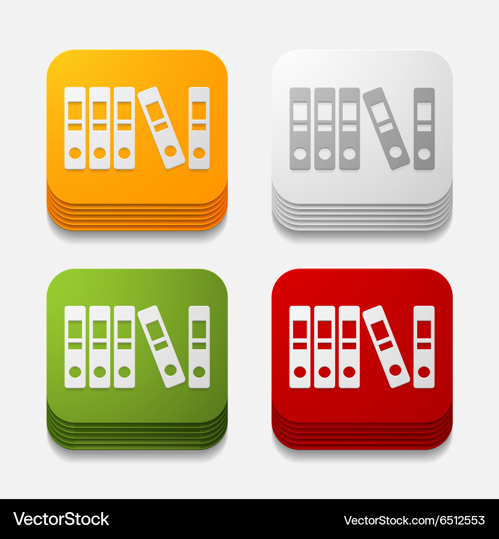 Square button folder vector image