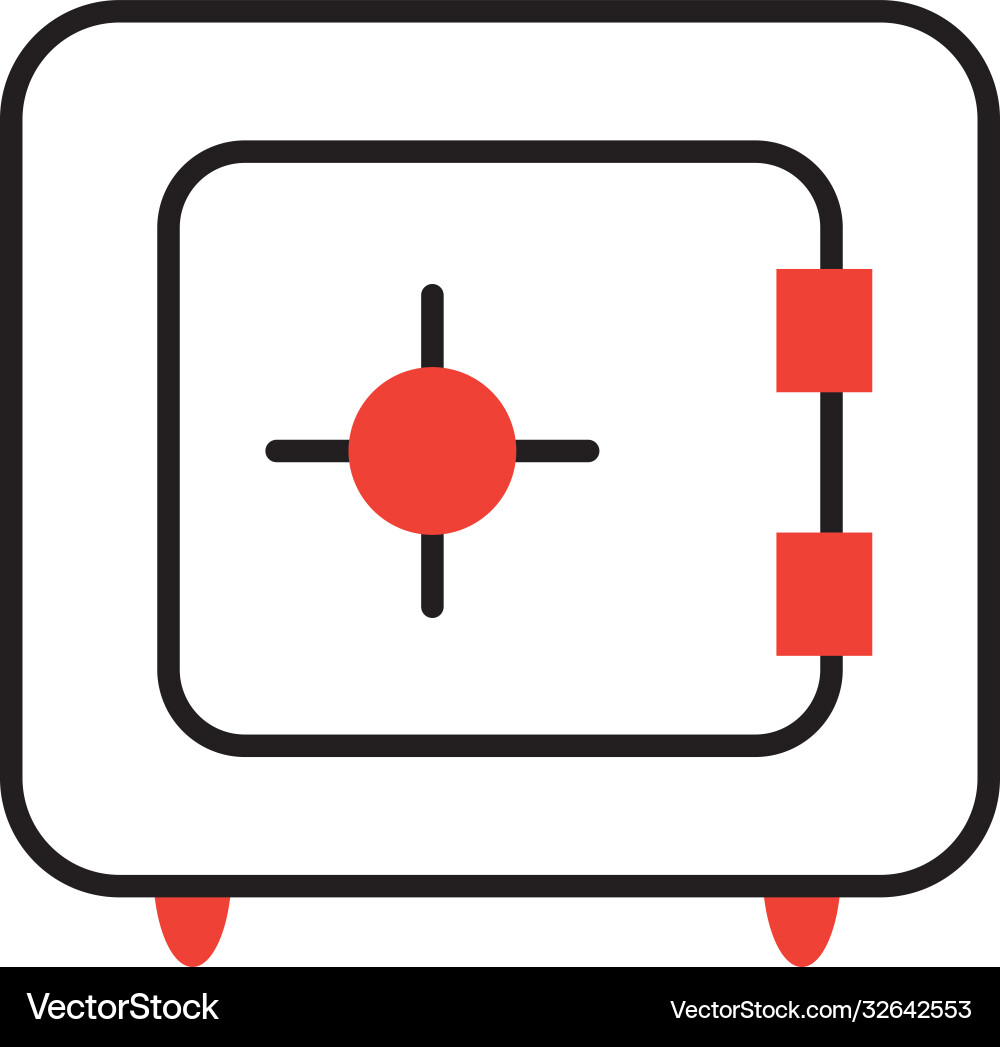 Strongbox icon image half line color style Vector Image