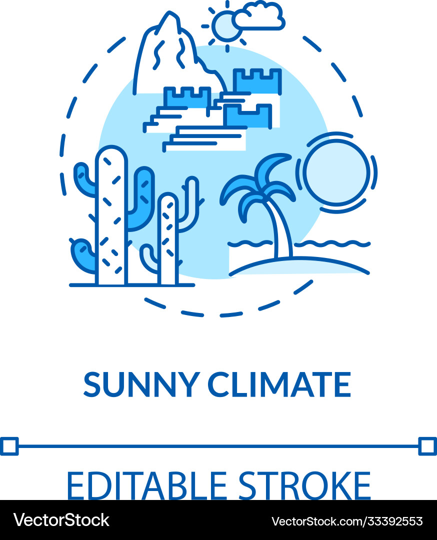 Sunny Climate Concept Ikone Sunny Climate Concept Ikone vektorbild
