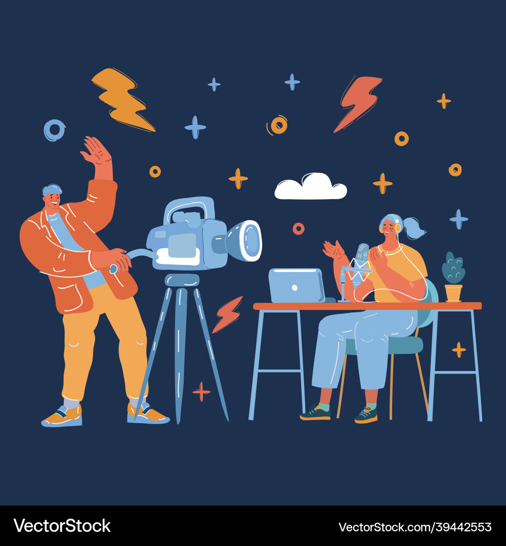 Video blogger concept Royalty Free Vector Image