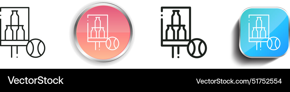 Ball icon thin linear regular and button style Ball icon thin linear regular and button style vector image