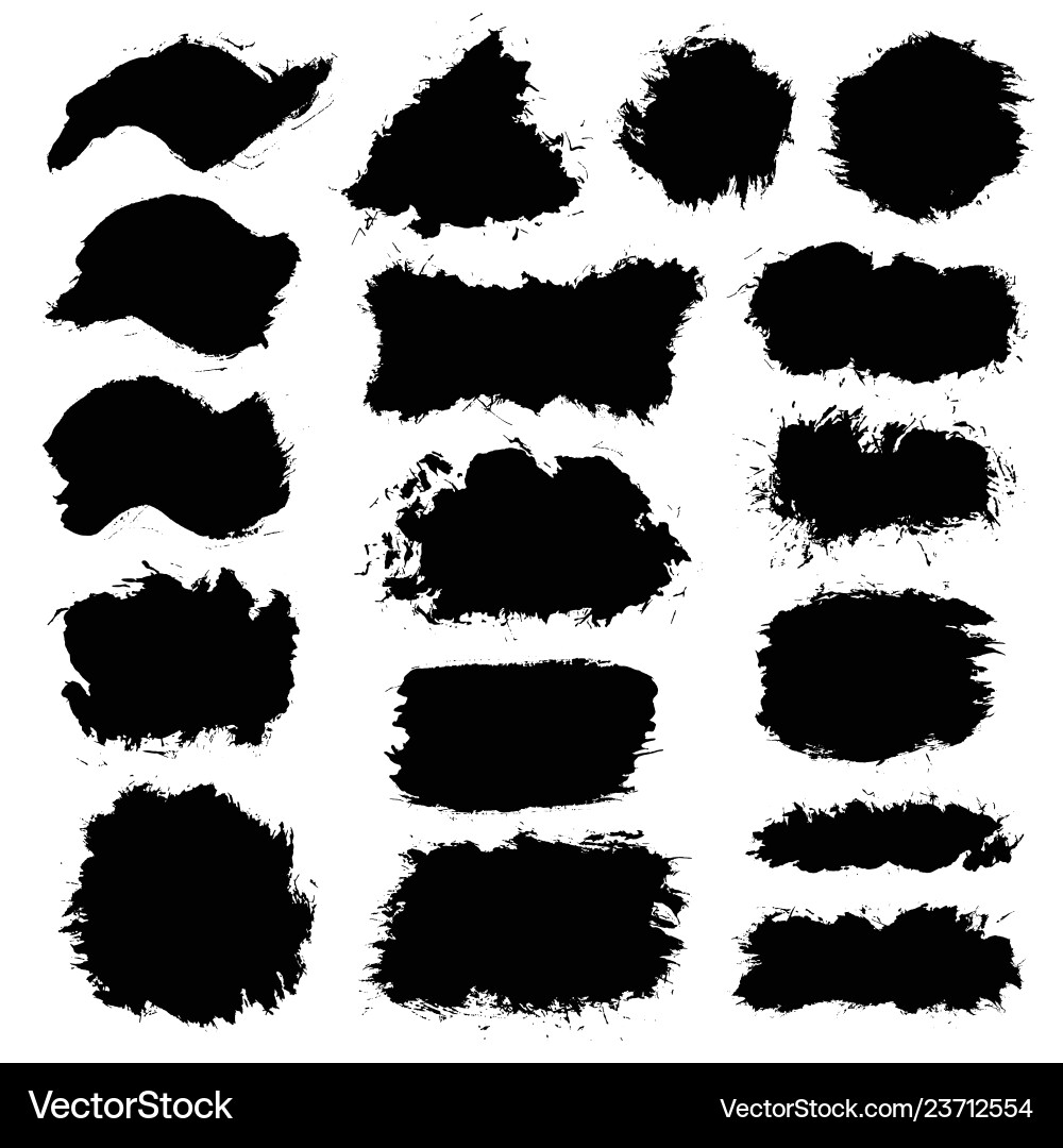Brush strokes set painted isolated objects Brush strokes set painted isolated objects vector image