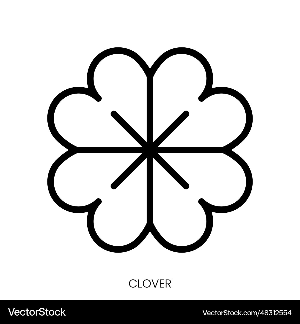 Clover icon line art style design isolated Vector Image
