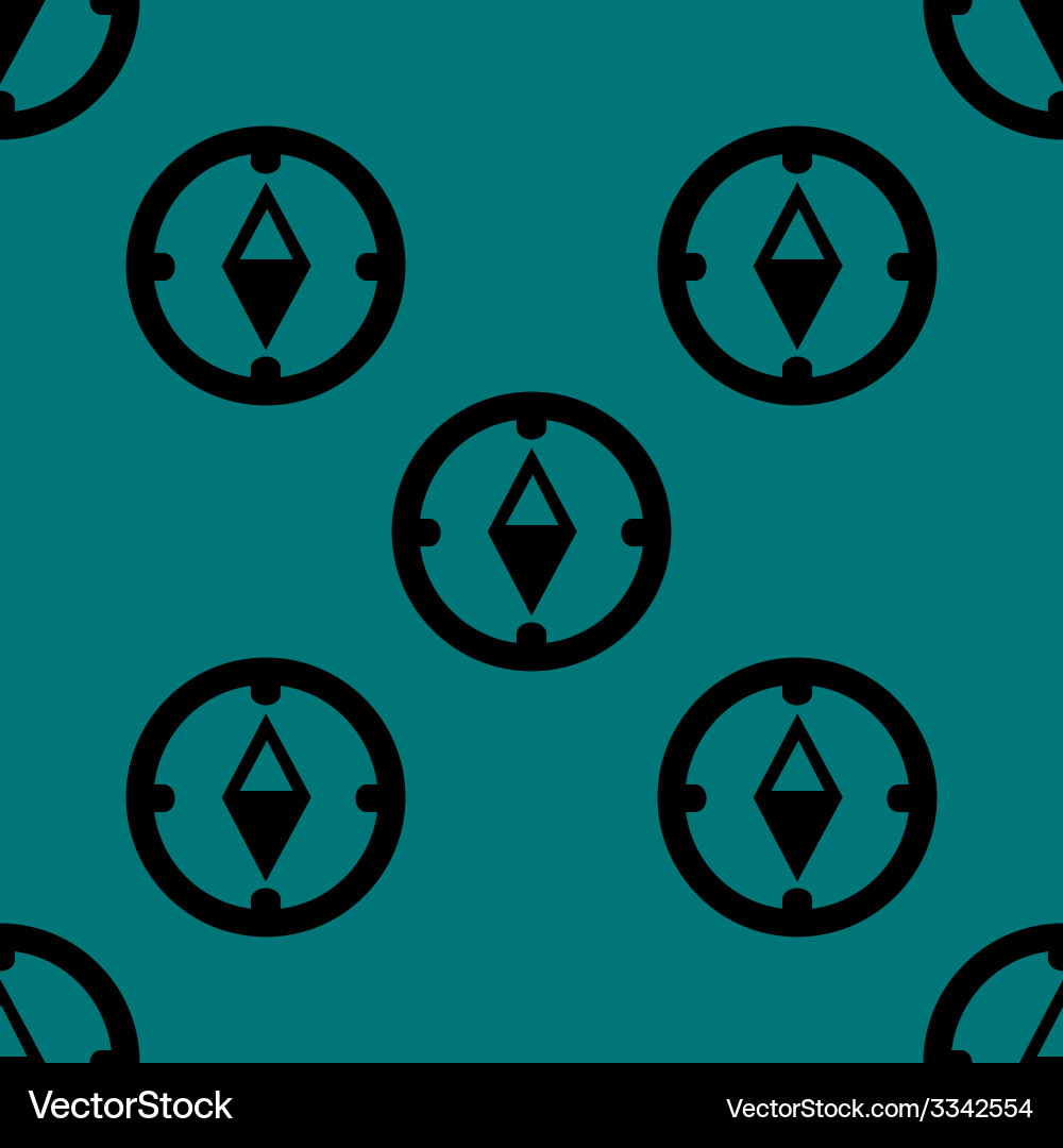 Compass web icon flat design seamless gray pattern vector image