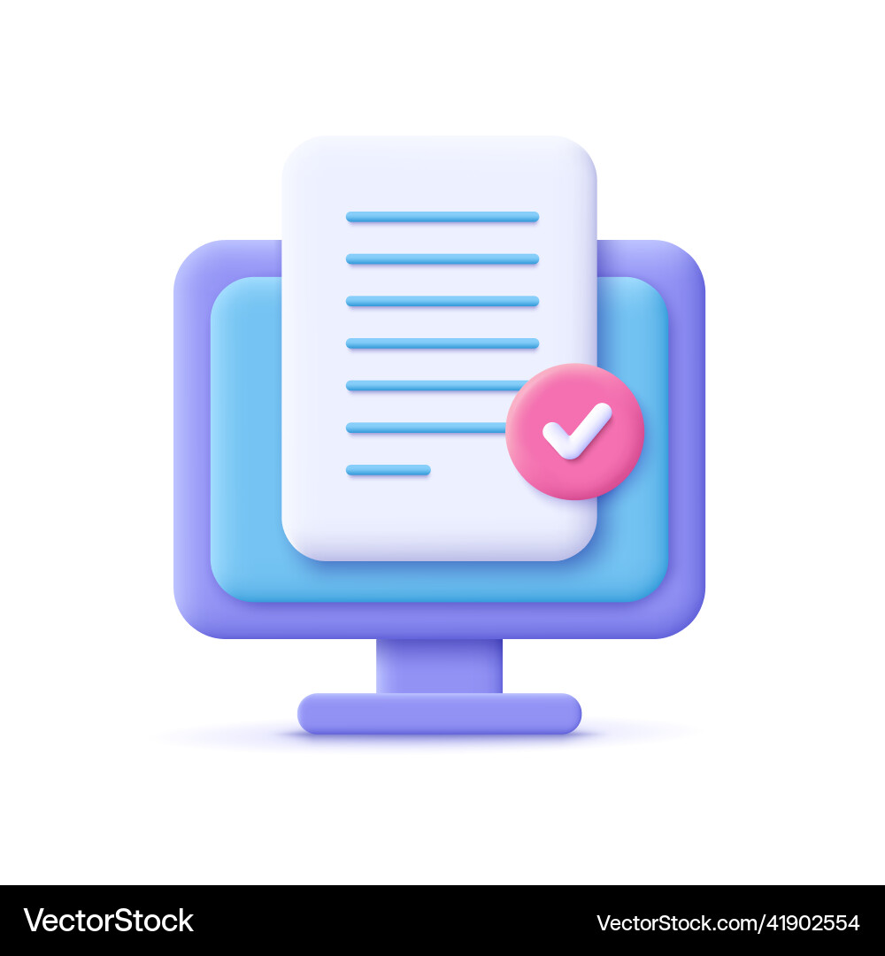 Document file with approved check mark vector image