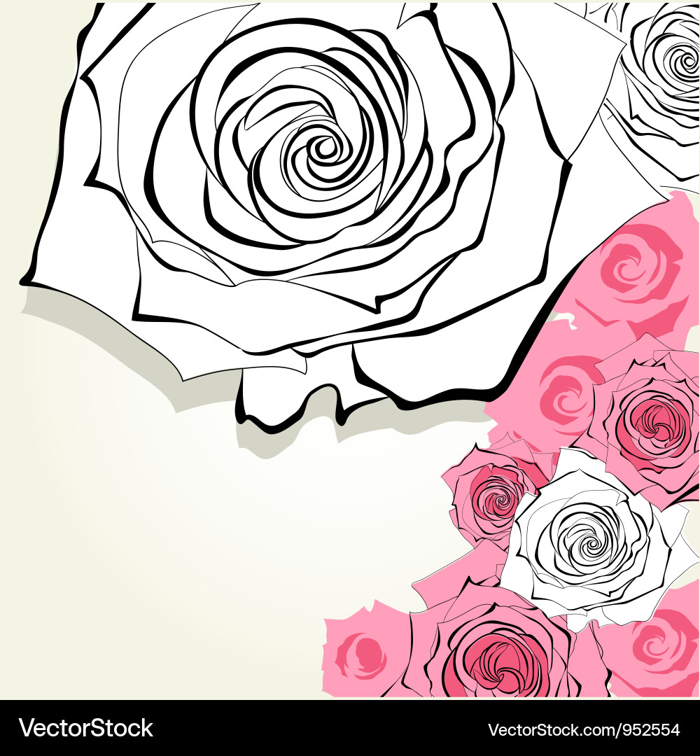 Floral Rose Wallpaper Vector Image