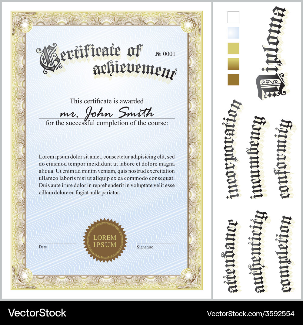 Gold-Zertifikat vertikal zusätzlich Gold-Zertifikat vertikal zusätzlich vektorbild