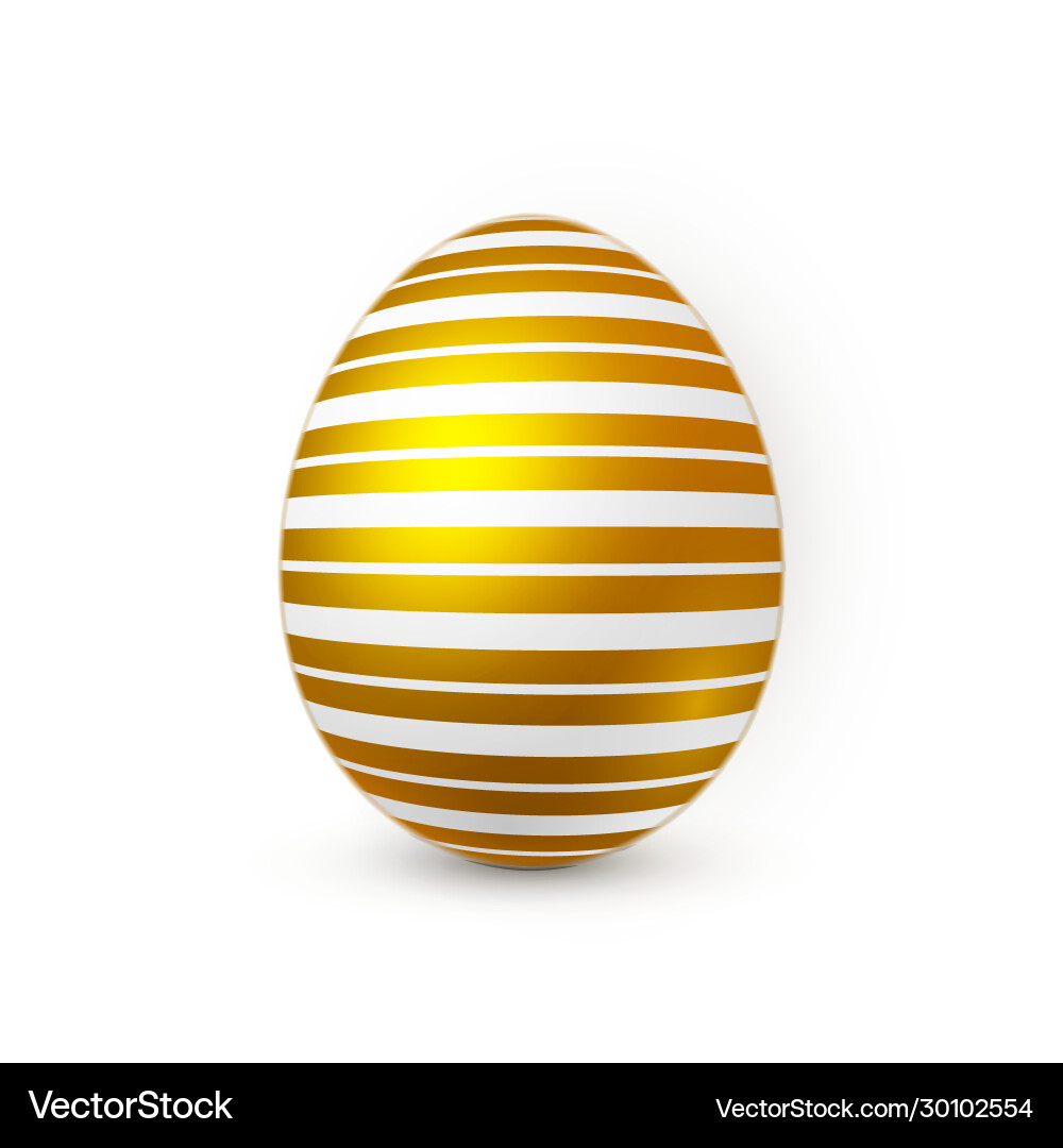 Golden easter egg on white background Golden easter egg on white background vector image