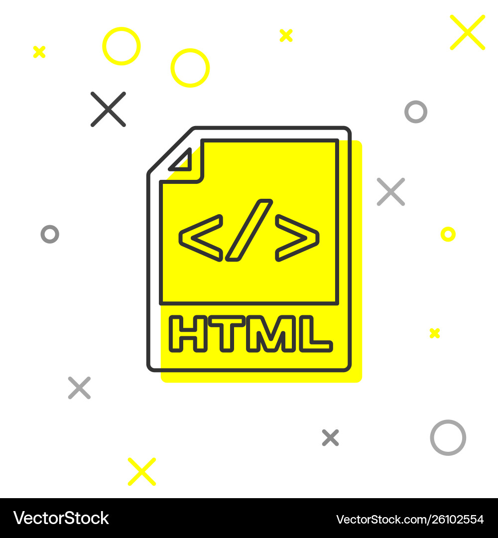 Grey html file document icon download button Grey html file document icon download button vector image